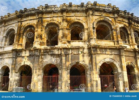 Roman Amphitheatre, Nimes, France Editorial Image - Image of european ...