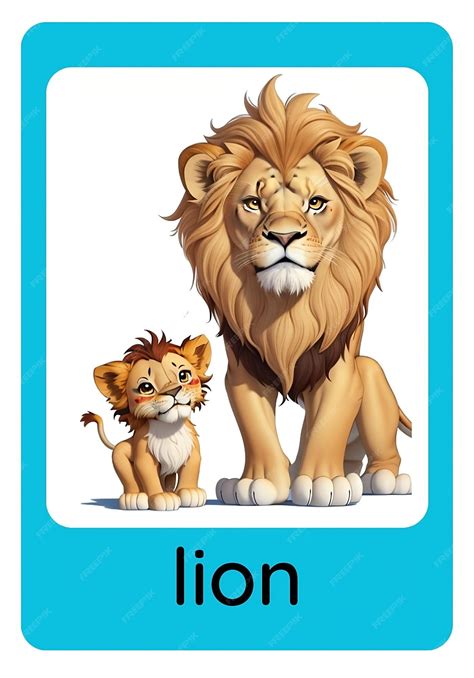 Premium AI Image | Flashcard Lion