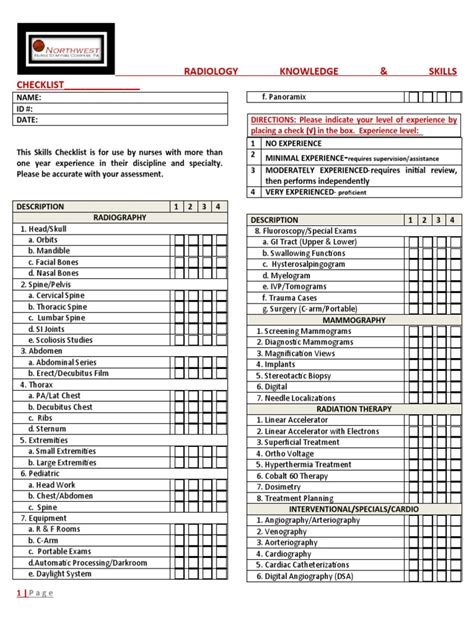 Radiology Skills Checklist | Thorax | Radiology