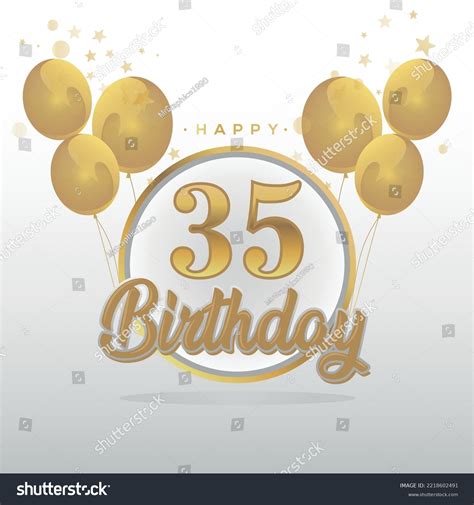 Happy 35th Birthday Balloons Greeting Card Stock Vector (Royalty Free ...