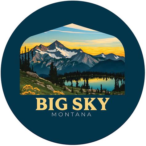 Big Sky Montana Mountain and Lake Design Souvenir Round Vinyl Decal Sticker - Walmart.com