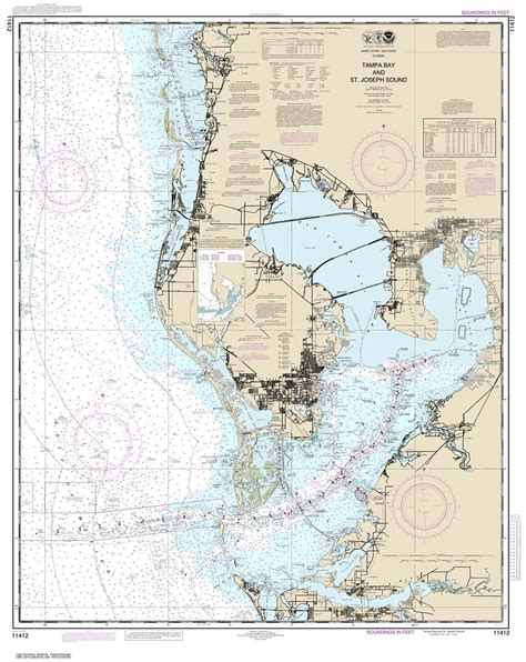 TheMapStore | NOAA ChartsFlorida, Gulf of Mexico, 11412, Tampa Bay, St. Joseph SoundNautical ...