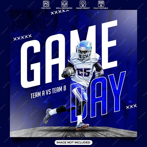 Premium PSD | Game day football social media instagram post template