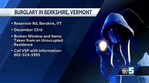 Vermont State Police investigate a burglary in Berkshire