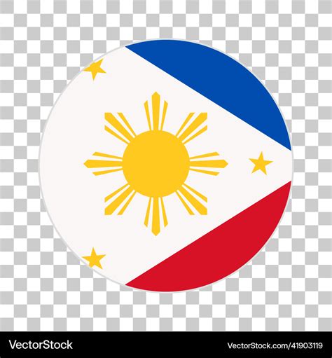 A round philippine flag isolated on transparent Vector Image