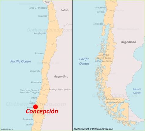 Concepción en el mapa de Chile