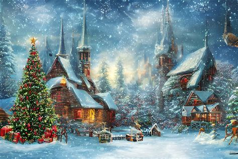 Christmas Landscape Background Graphic by Craftable · Creative Fabrica