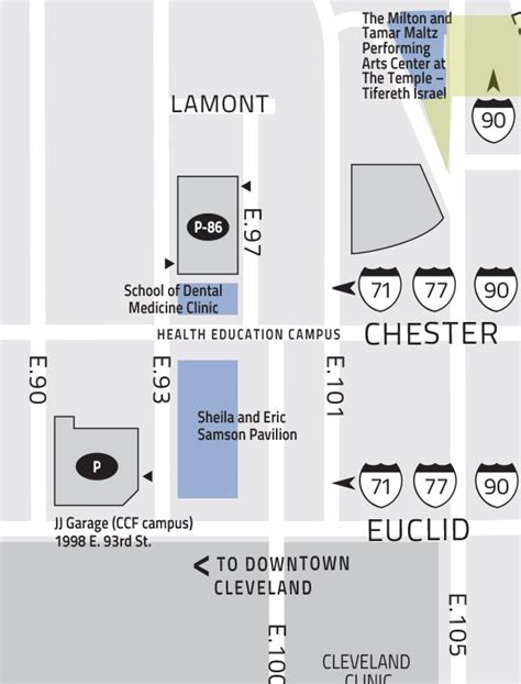 Directions and Parking Information | School of Dental Medicine | Case Western Reserve University