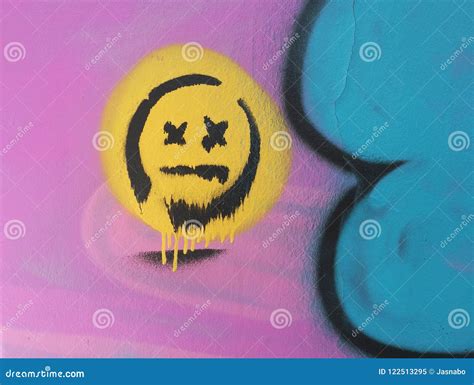 Street art, smiley face stock image. Image of symbol - 122513295