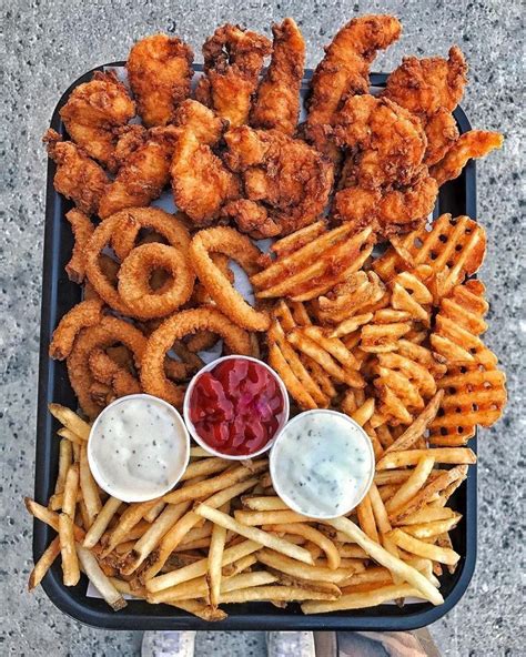 Fried Chicken Tenders, Onion Rings, Waffle Fries & French Fries From Carl\u2019s Jr Fried ...