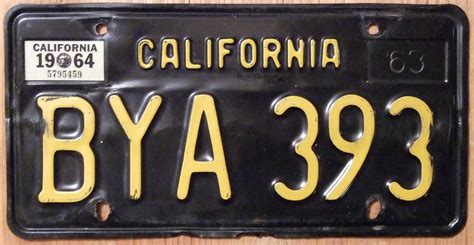 CALIFORNIA 1964 LICENSE PLATE | Stickering begins in 1964 wi… | Flickr