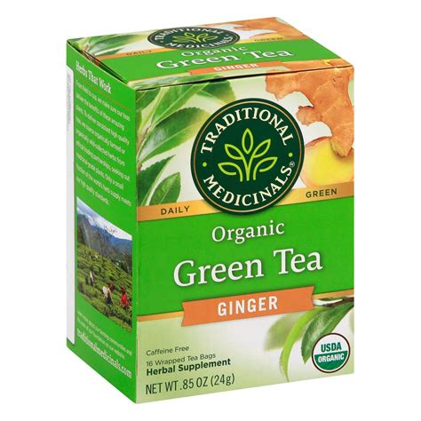 Traditional Medicinals Organic Green Tea with Ginger Tea Bags - Shop Tea at H-E-B