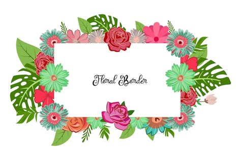 Premium Vector | Floral design border ornament for wedding invitation ...