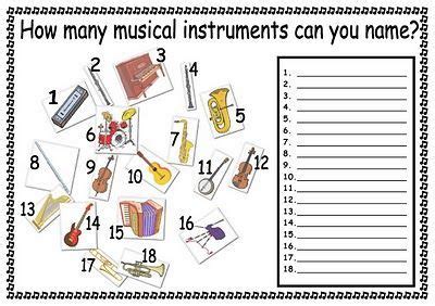 Worksheet/ Quiz on musical instruments | Classroom Instruments ... | Homeschool music, Teaching ...