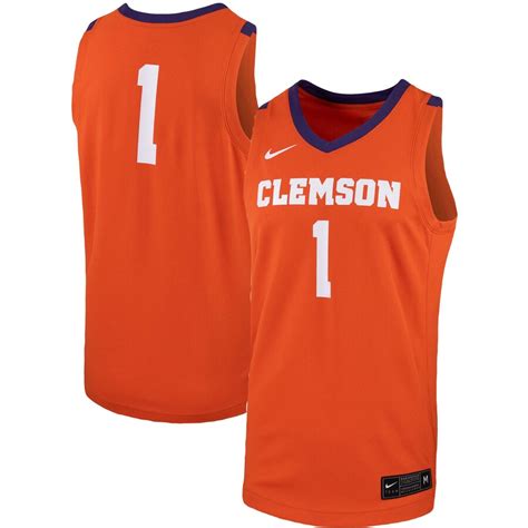 Men's Nike #1 Orange Clemson Tigers Team Replica Basketball Jersey