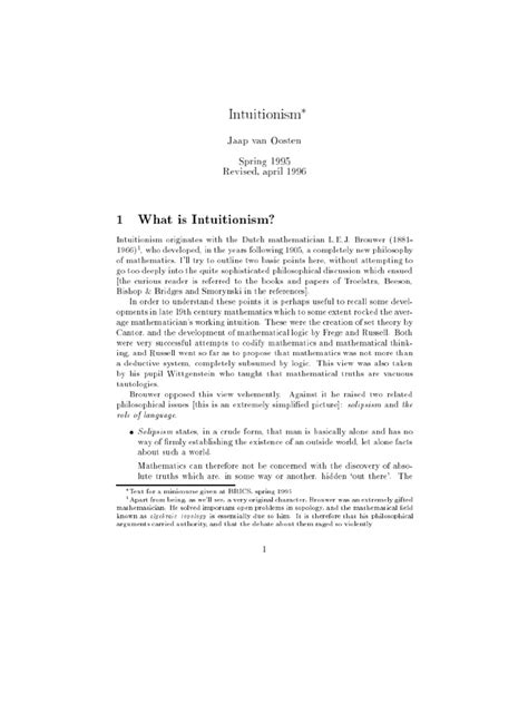 1 What Is Intuitionism? | Download Free PDF | Mathematical Logic ...