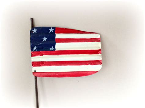 American Flag Rustic Corrugated Metal Flag Primitive Yard Art