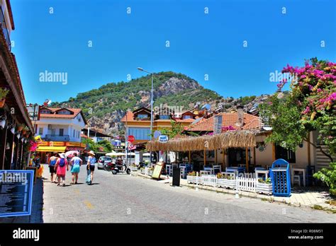 Dalyan, Turkey - July 7th 2018: Street view in Dalyan town, Turkey ...