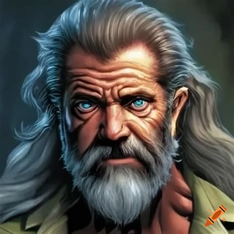 Fractal art of a long-haired mel gibson as weapon x on Craiyon