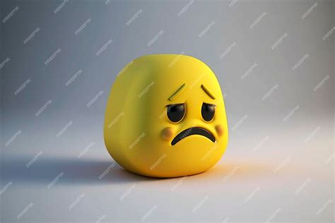 Premium AI Image | yellow sad emoji