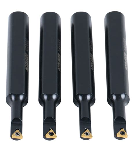 4pc Indexable Mini Boring Bar Set, 95° & 91° Entry Angle, Carbide TiN