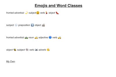 Primary Ideas: Word Classes (Parts of Speech) & Emoji