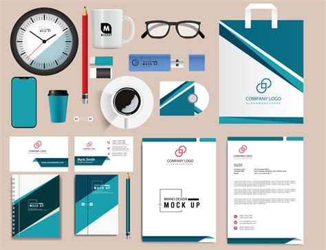 stylish business stationery items set with Vector Design 20802006 Vector Art at Vecteezy