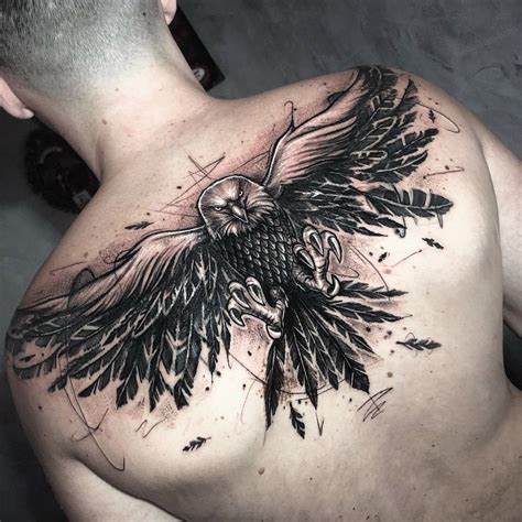 Discover 73+ bald eagle tattoo on back latest - in.cdgdbentre