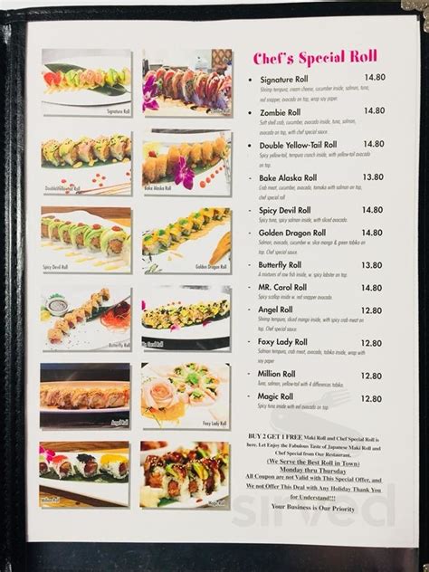 Tokyo Japanese Restaurant menus in Pierre, South Dakota, United States