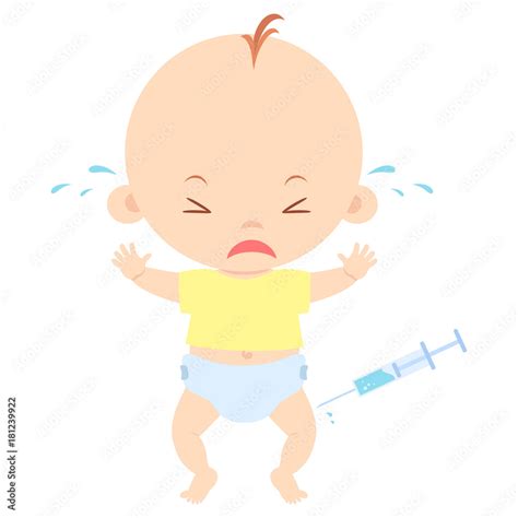 Baby Crying Vaccination Shot Vector Illustration Stock Vector | Adobe Stock