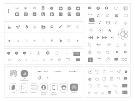 Apple iOS 7 Icons: Natives and Basics Sketch freebie - Download free ...