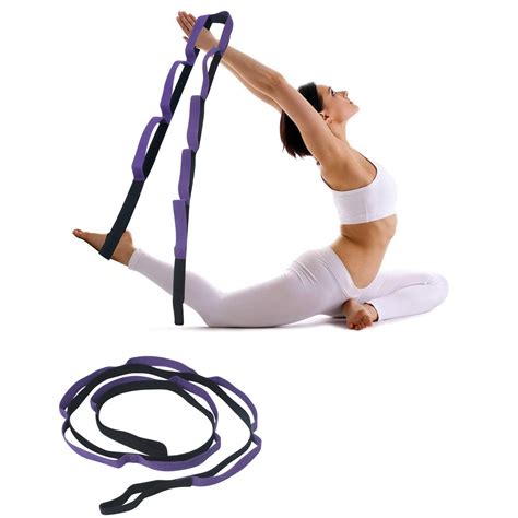 FITSY Stretching Strap for Yoga with 8 loops - Purple Color