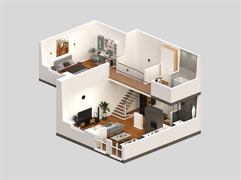 3D plan apartment by Aleksei Kravchenko on Dribbble