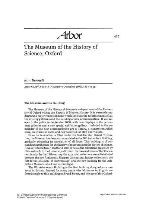 (PDF) The Museum of the History of Science, Oxford