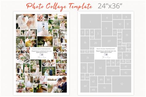 Poster size photography collage template Photo Collage Template photo collage 24 x 36 photoshop ...