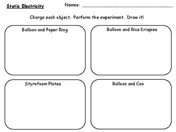 STATIC ELECTRICITY Graphic Organizer by ANCHOR CHART ALLEY | TpT