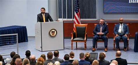 Naval Criminal Investigative Service (NCIS) Director Omar Lopez speaks during an NCIS Agent ...