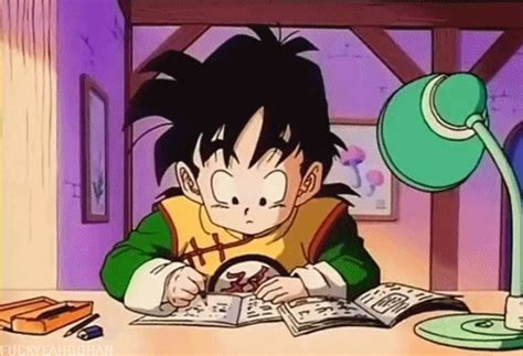 Image - KidGohanDoingHomework.gif - Dragon Ball Wiki - Wikia