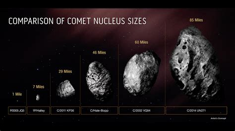 Comparison of Comet Nucleus Sizes | HubbleSite