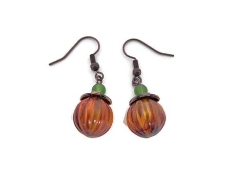 Pumpkin Earrings Halloween Earrings - Etsy