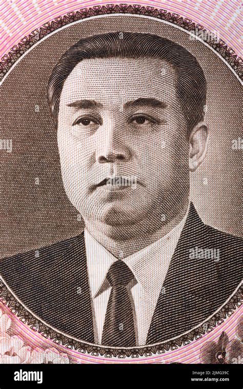 Kim Il-sung portrait from North Korean money Stock Photo - Alamy