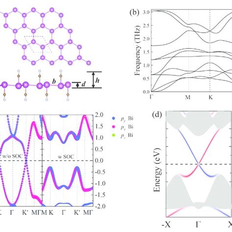 (a) Side view of geometric structure of Bi 2 CN, with Bi-Bi bond length ...