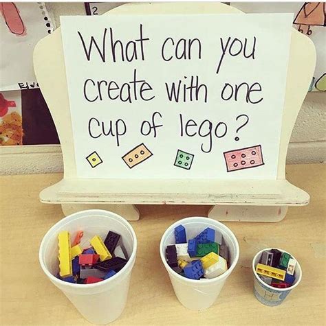 Create with a Cup of Legos | School age activities, Preschool stem, School activities