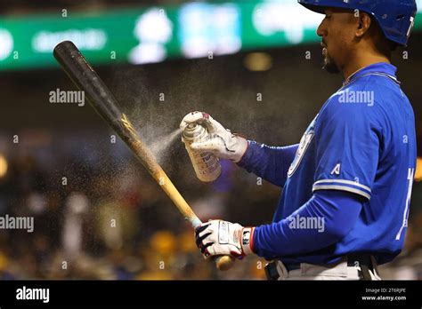 Los Tigres del Licey Robel Garcia (71) stands on deck during the eighth inning of a baseball ...