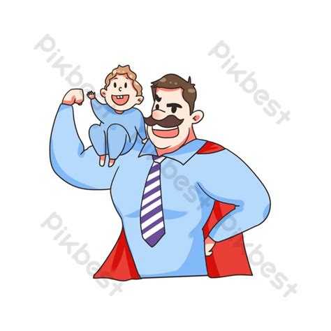 Cartoon Strong Father And Son PNG Images | PSD Free Download - Pikbest