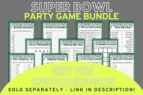 SUPER BOWL Drinking Game Printable Super Bowl Printable | Etsy