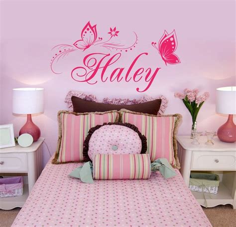 Butterfly Wall Sticker Personalized ONE NAME Vinyl Wall Decal Girl's Bedroom | eBay