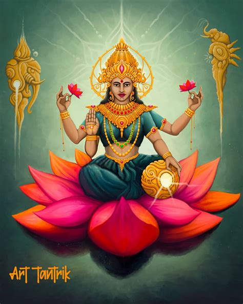 Shri Lakshmi The Goddess of prosperity, Lakshmi, is represented as the ...