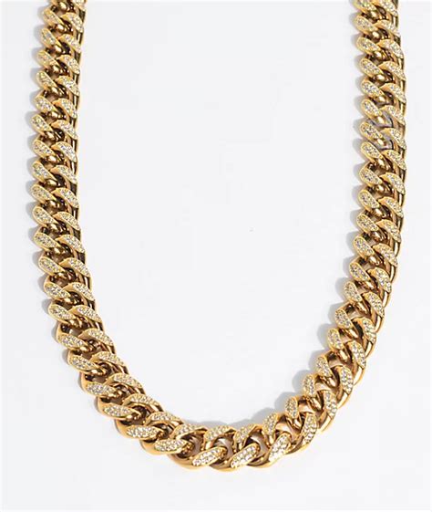 The Gold Gods Diamond Cuban 22" Necklace | Zumiez