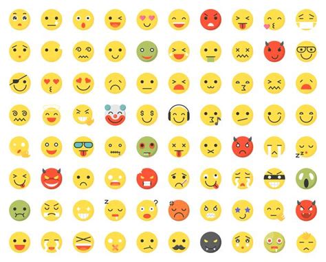 Set of various emoji with different faces and expressions 464821 Vector Art at Vecteezy